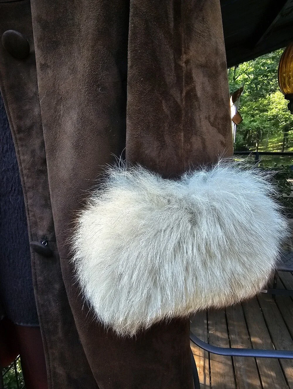 Vintage Women’s Brown Suede Coat with Fur Trim